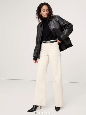 Banana Republic THE ICON CLASSIC WIDE-LEG JEAN Ecru Size 25